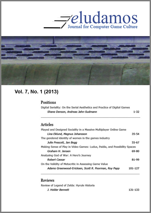 Cover of Eludamos, Vol. 7, No. 1 (2013)