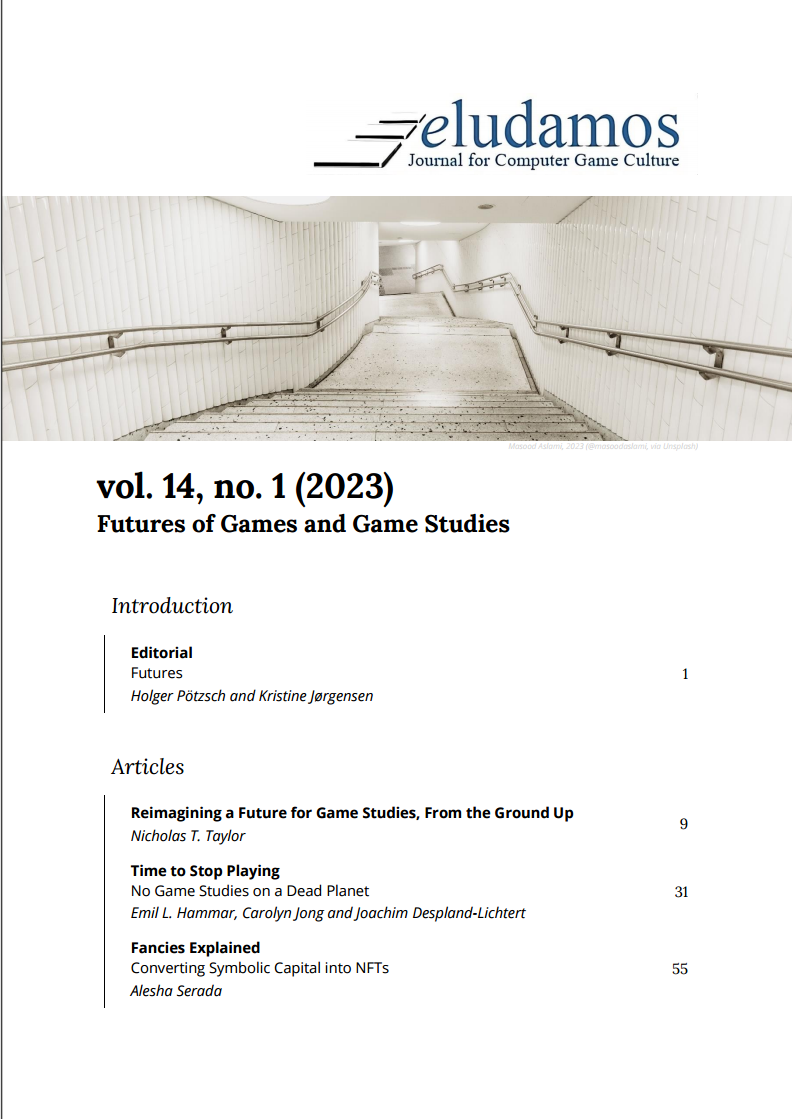 The first page of the table of contents for the issue.
